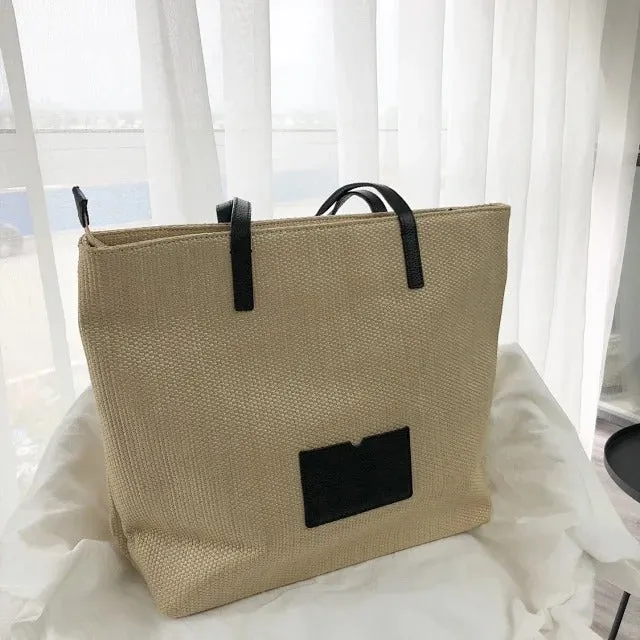 Picnic Perfect Straw Bee Tote Bag