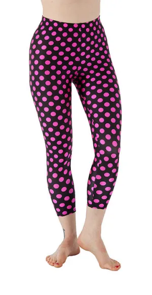 Pink Polka Dot Spandex Capri