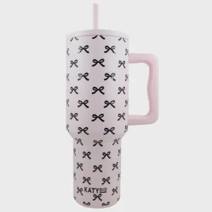 Pink w/Bows Tumbler w/Handle