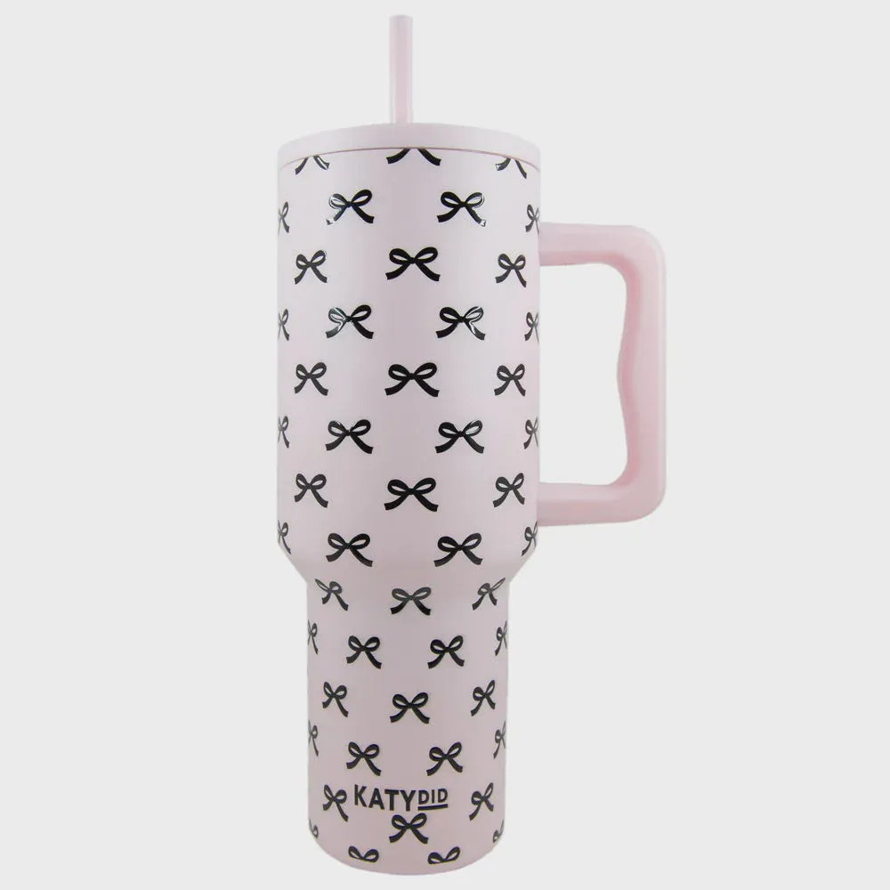 Pink w/Bows Tumbler w/Handle