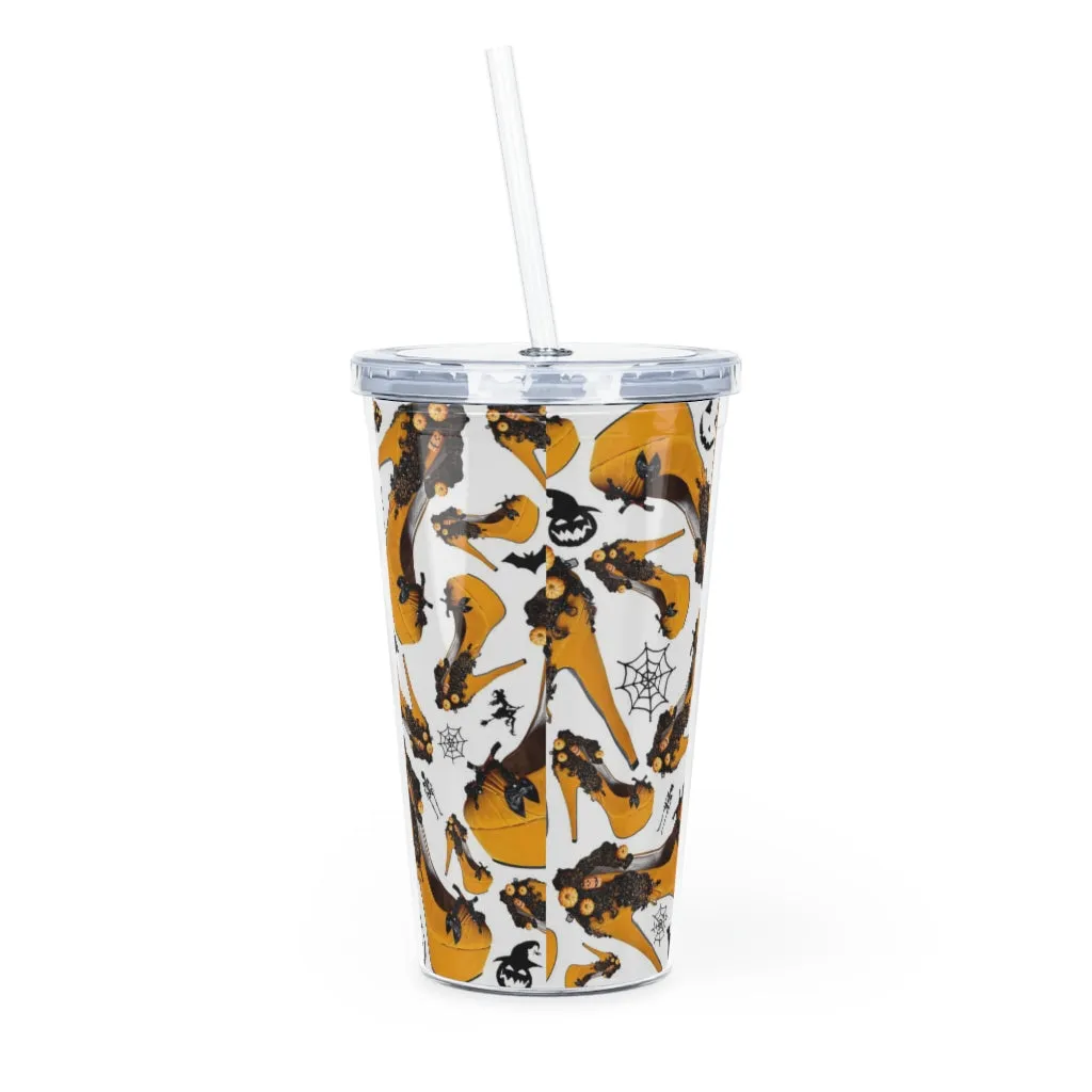 Plastic Tumbler with Straw 'Halloween'