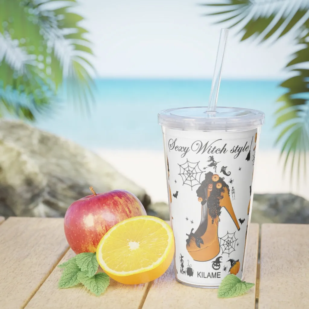 Plastic Tumbler with Straw 'Halloween'