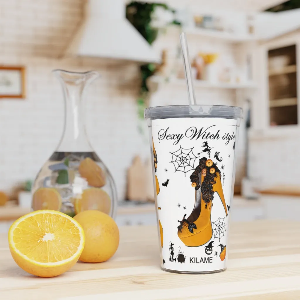 Plastic Tumbler with Straw 'Halloween'