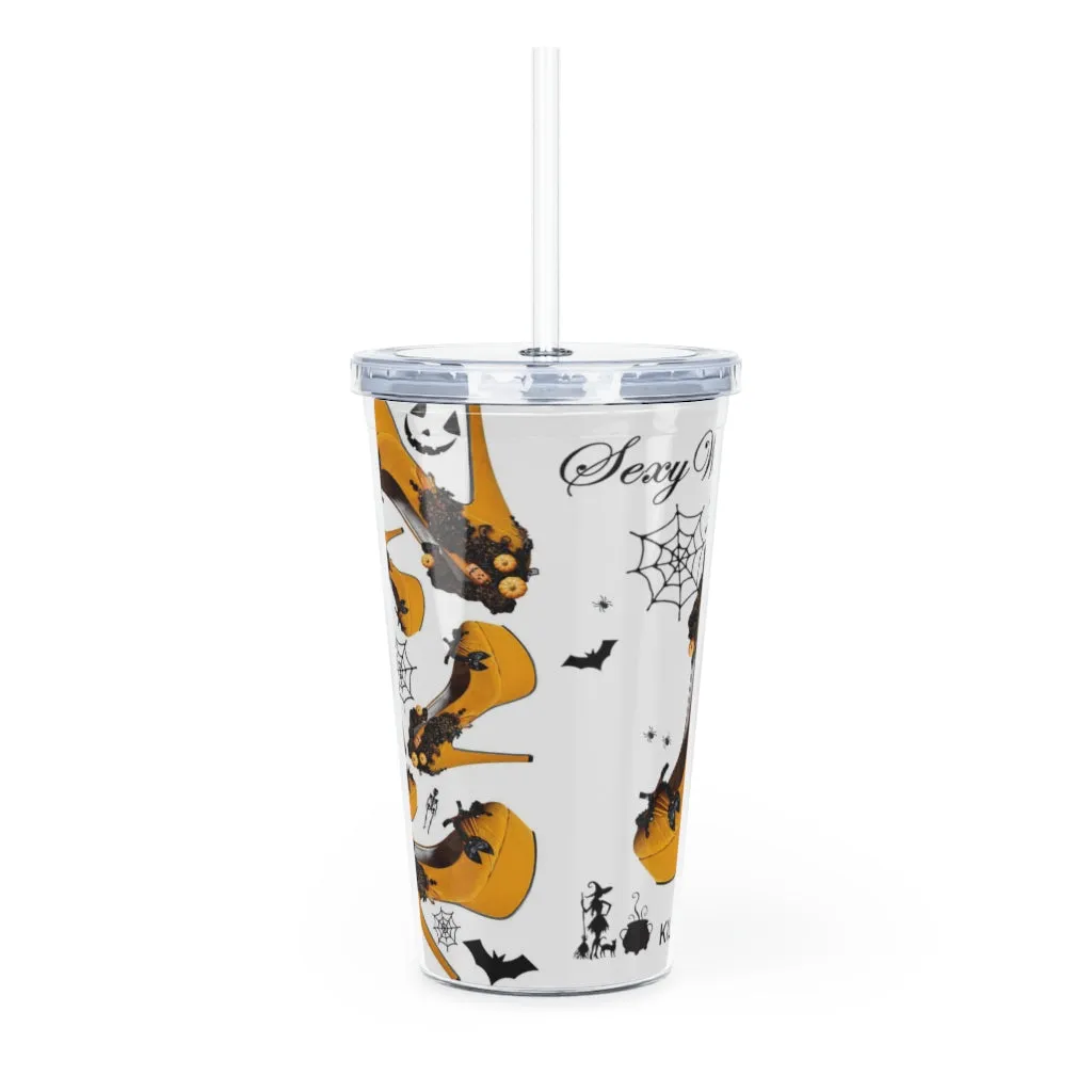 Plastic Tumbler with Straw 'Halloween'