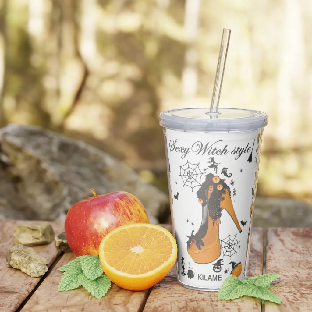Plastic Tumbler with Straw 'Halloween'
