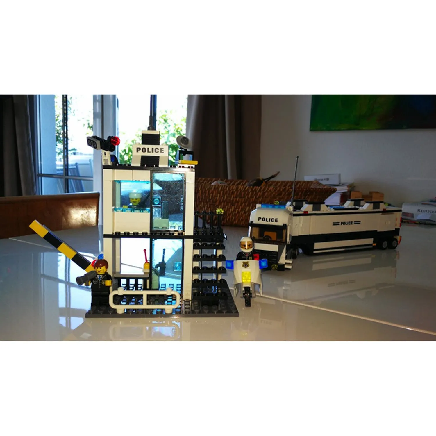 Police Station Modle Building Blocks DIY Bricks Set