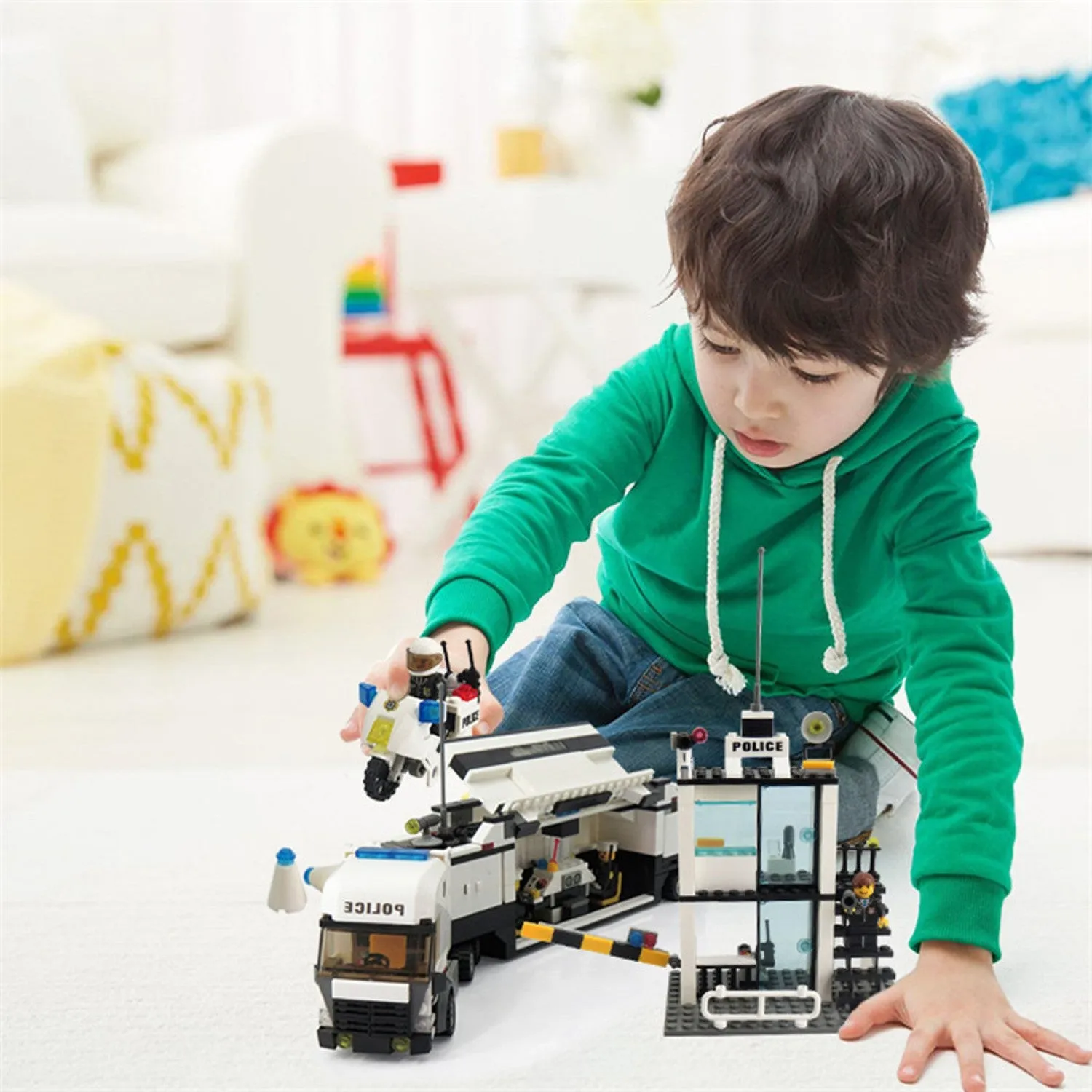 Police Station Modle Building Blocks DIY Bricks Set