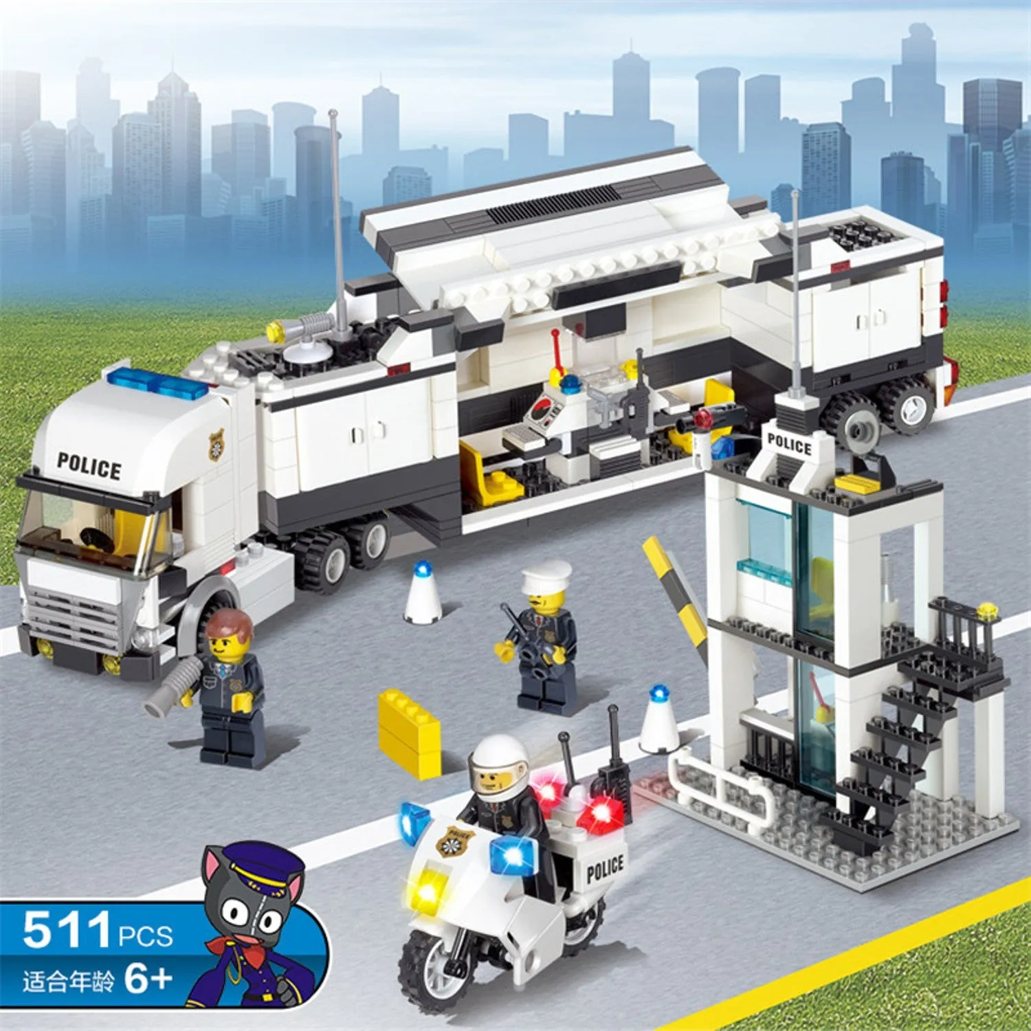 Police Station Modle Building Blocks DIY Bricks Set