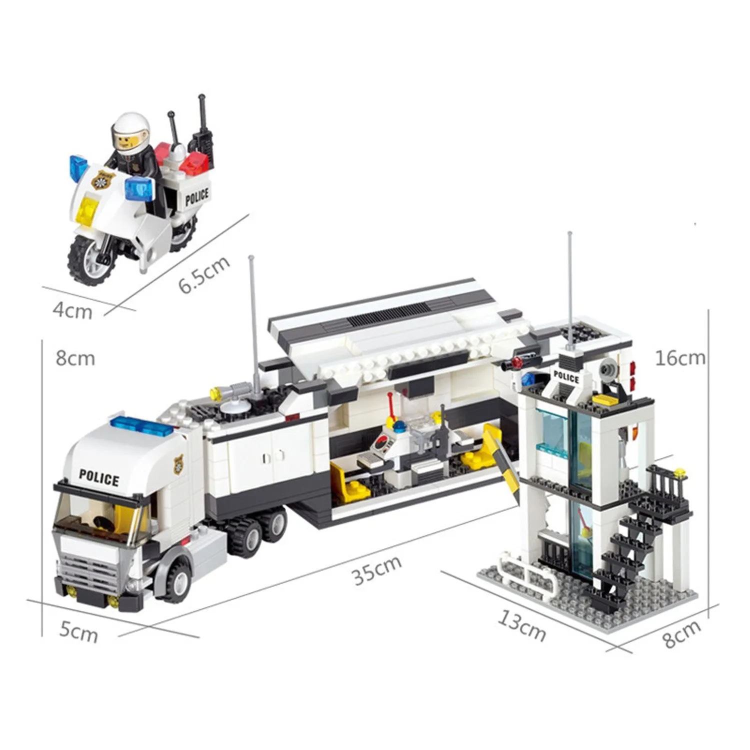 Police Station Modle Building Blocks DIY Bricks Set