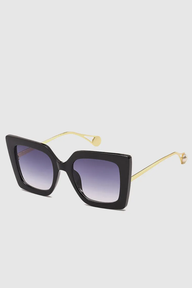 PopBae Women's Retro Cat Sunglasses With Pearl Detail In Tortoise