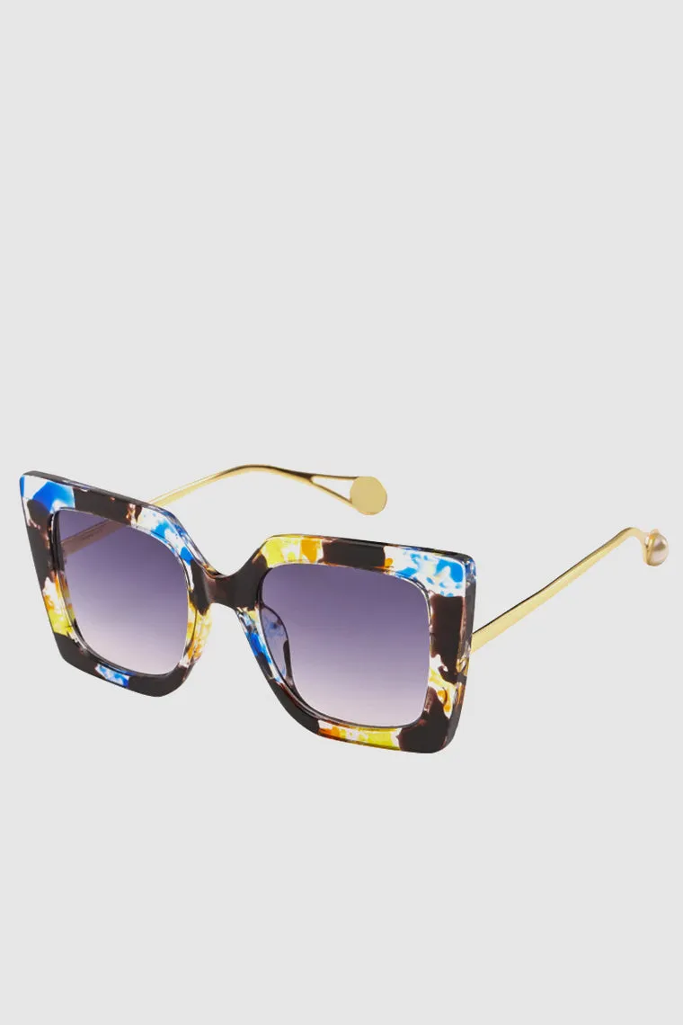 PopBae Women's Retro Cat Sunglasses With Pearl Detail In Tortoise