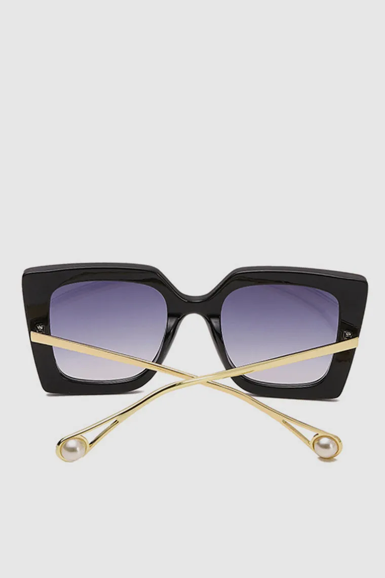 PopBae Women's Retro Cat Sunglasses With Pearl Detail In Tortoise