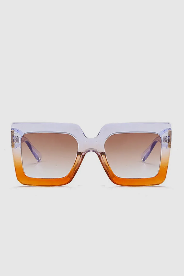 PopBae Women's Square Sunglasses In Sienna And Orange Ombre