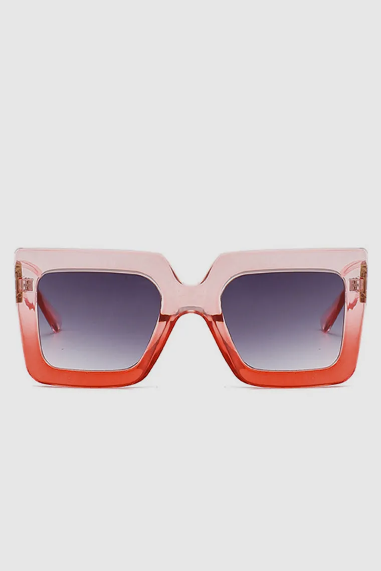 PopBae Women's Square Sunglasses In Sienna And Orange Ombre
