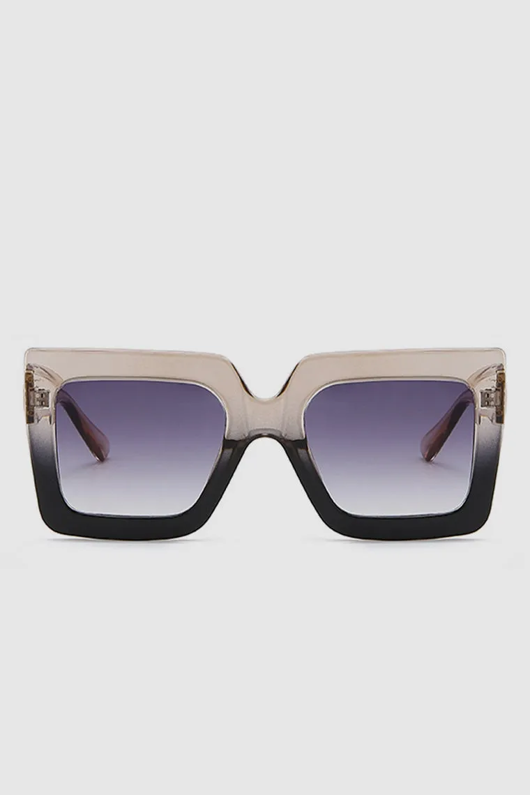 PopBae Women's Square Sunglasses In Sienna And Orange Ombre