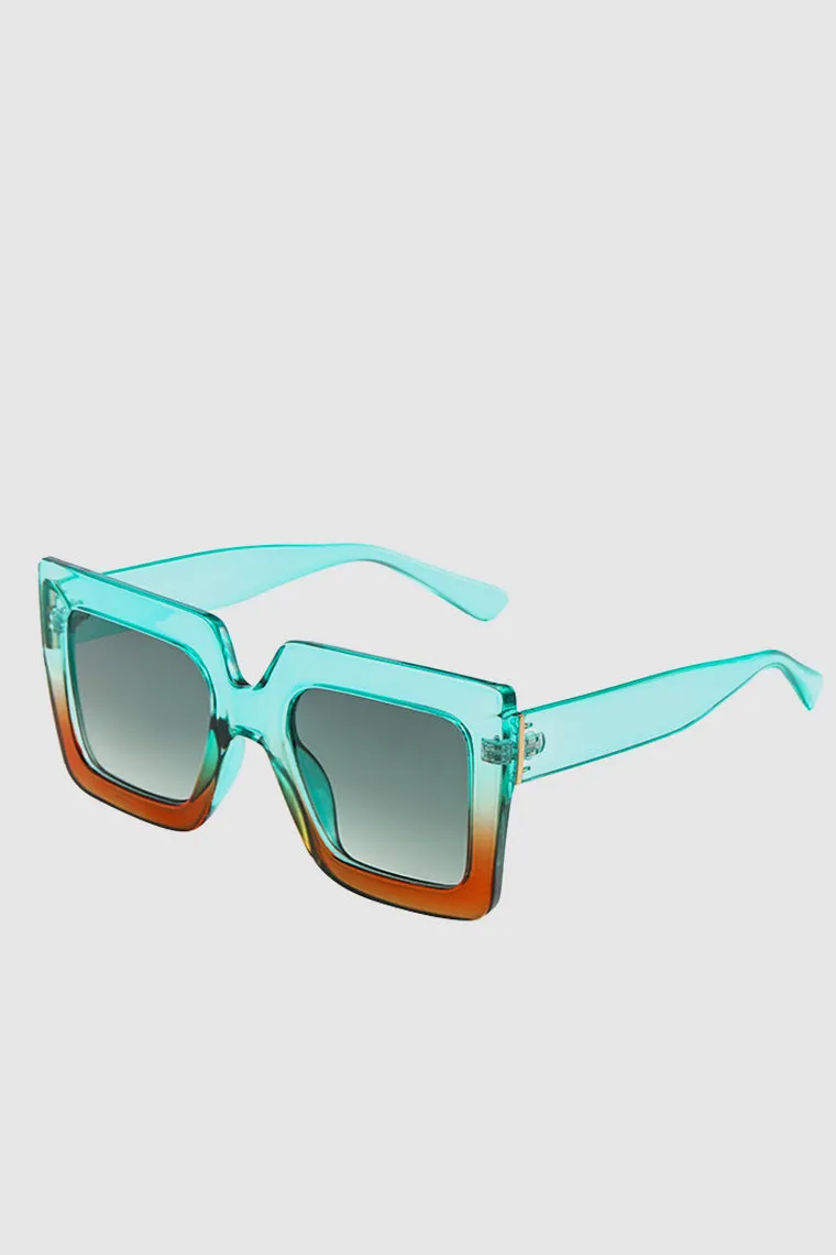 PopBae Women's Square Sunglasses In Sienna And Orange Ombre