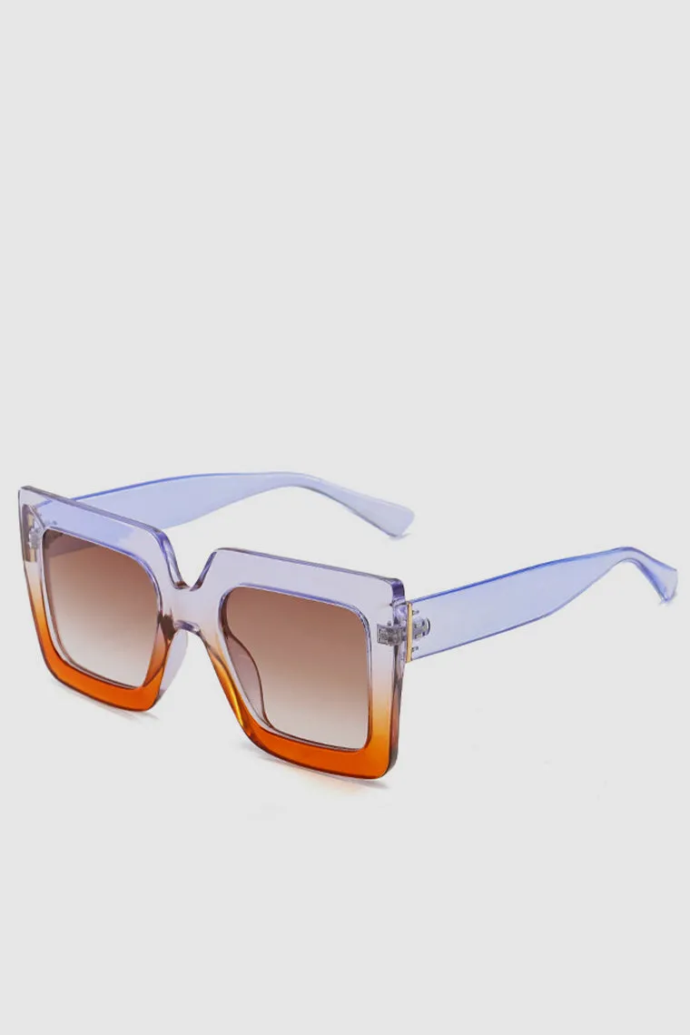 PopBae Women's Square Sunglasses In Sienna And Orange Ombre