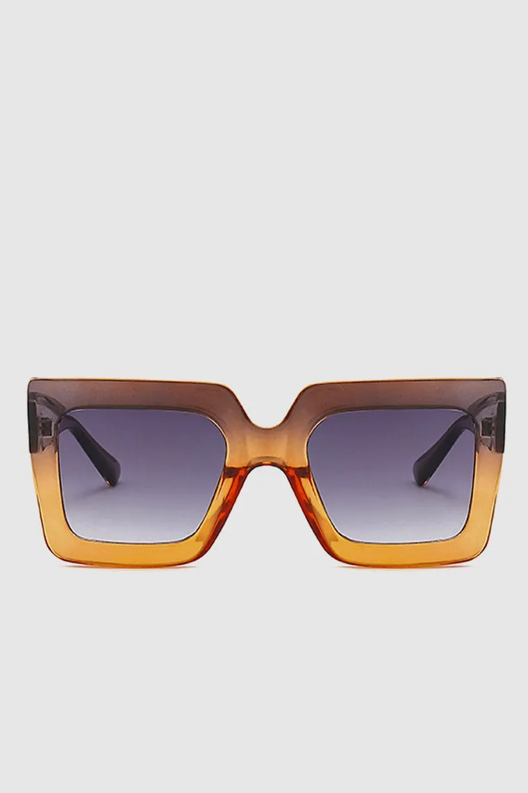 PopBae Women's Square Sunglasses In Sienna And Orange Ombre