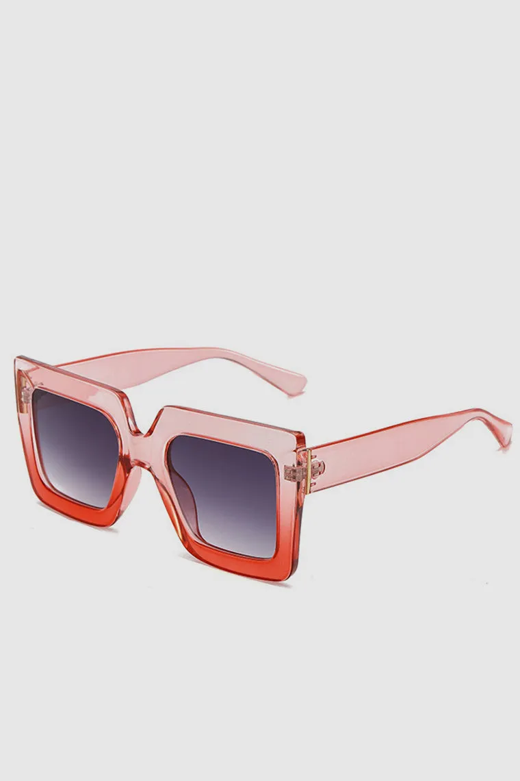 PopBae Women's Square Sunglasses In Sienna And Orange Ombre