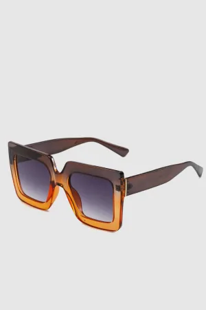 PopBae Women's Square Sunglasses In Sienna And Orange Ombre