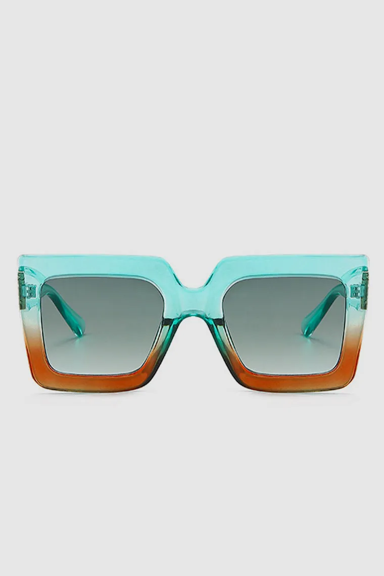 PopBae Women's Square Sunglasses In Sienna And Orange Ombre