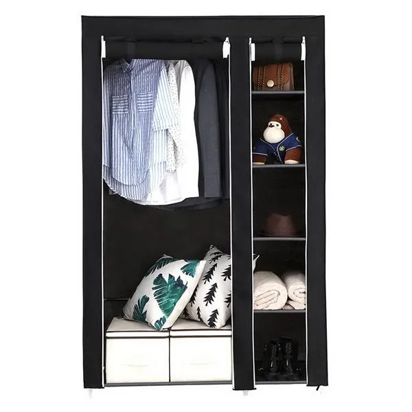 Portable Clothes Closet Wardrobe - Black