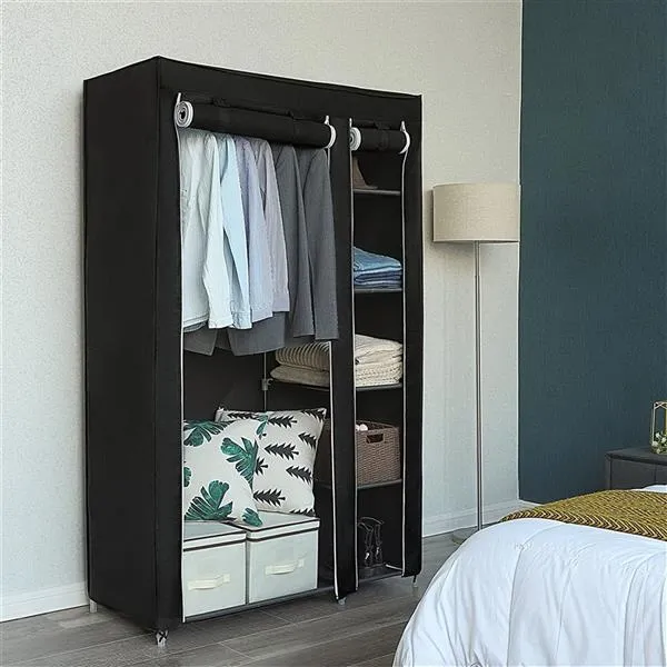 Portable Clothes Closet Wardrobe - Black