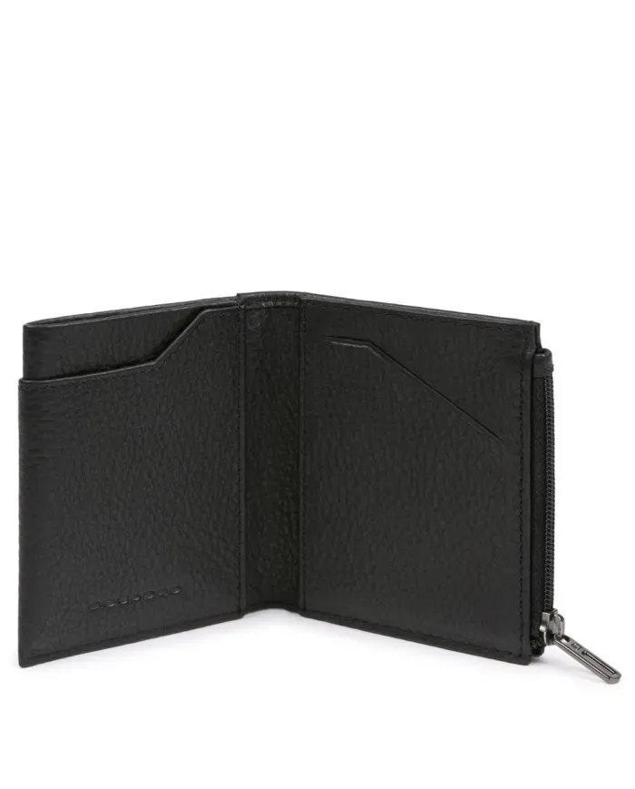 Portafogli Piccolo Piquadro in Pelle con Porta Monete Modus Special Blu