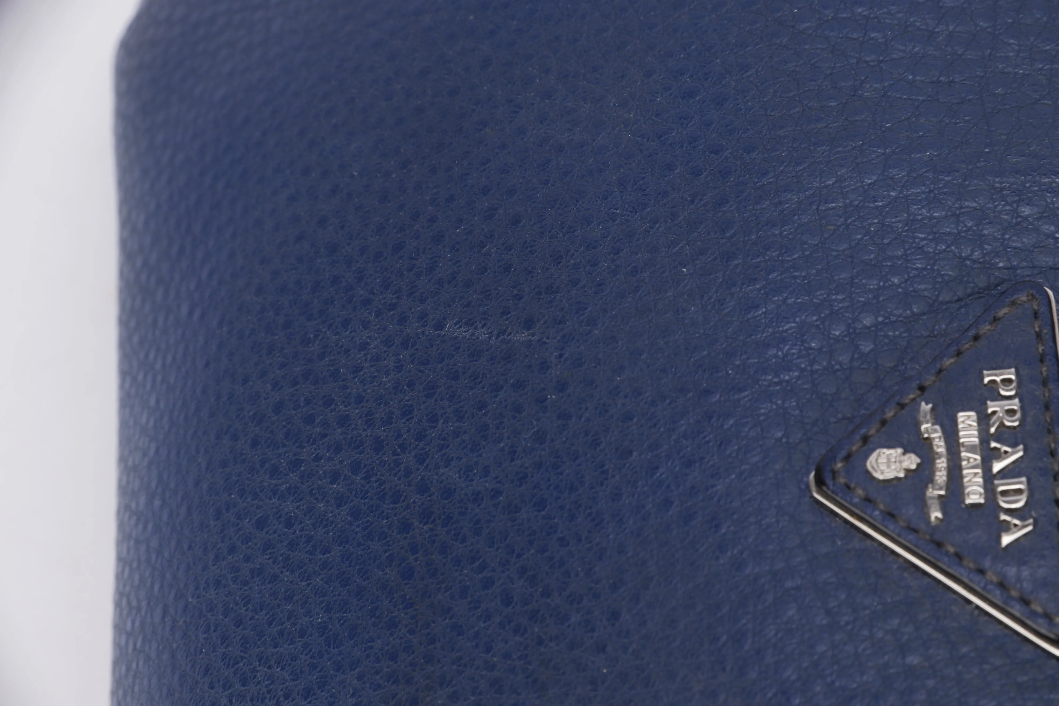 Prada Blue Leather Sling Bag, with Strap, Card & Dust Cover