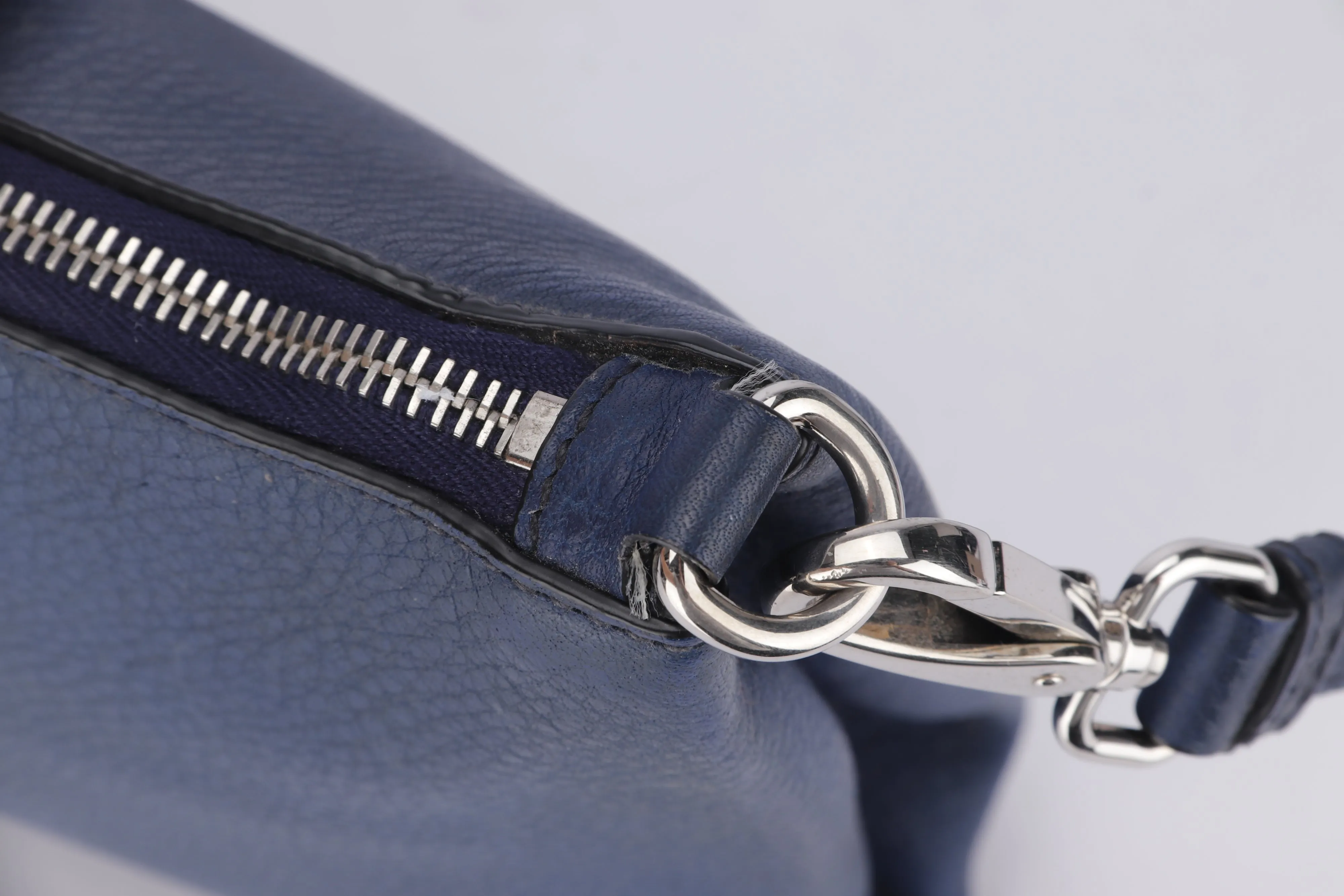 Prada Blue Leather Sling Bag, with Strap, Card & Dust Cover