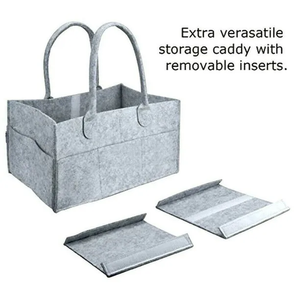 Protable Folding Felt Storage Bag Kids Baby Clothes Toys Diaper Nappy Organizer