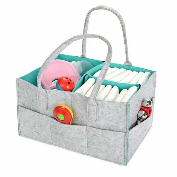 Protable Folding Felt Storage Bag Kids Baby Clothes Toys Diaper Nappy Organizer