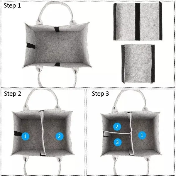 Protable Folding Felt Storage Bag Kids Baby Clothes Toys Diaper Nappy Organizer