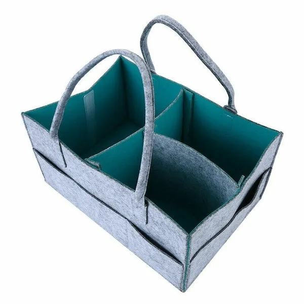 Protable Folding Felt Storage Bag Kids Baby Clothes Toys Diaper Nappy Organizer