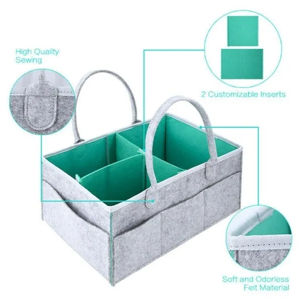 Protable Folding Felt Storage Bag Kids Baby Clothes Toys Diaper Nappy Organizer