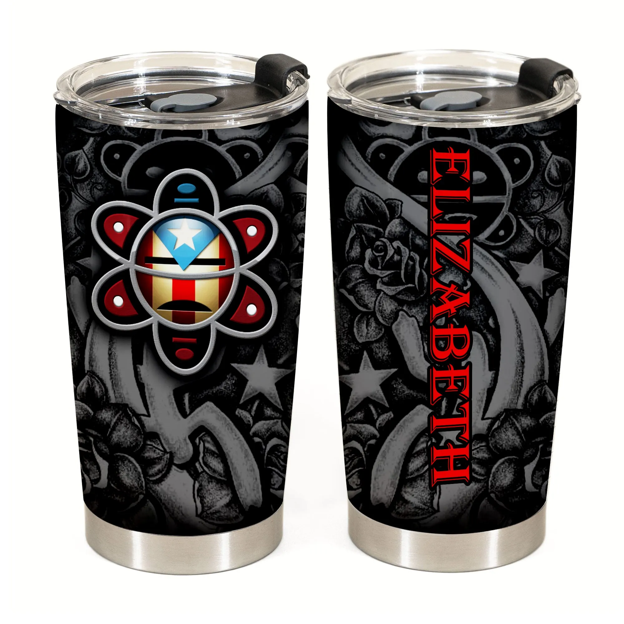 Puerto Rico Symbols Personalized Cup Stainless Steel Insulated Tumbler