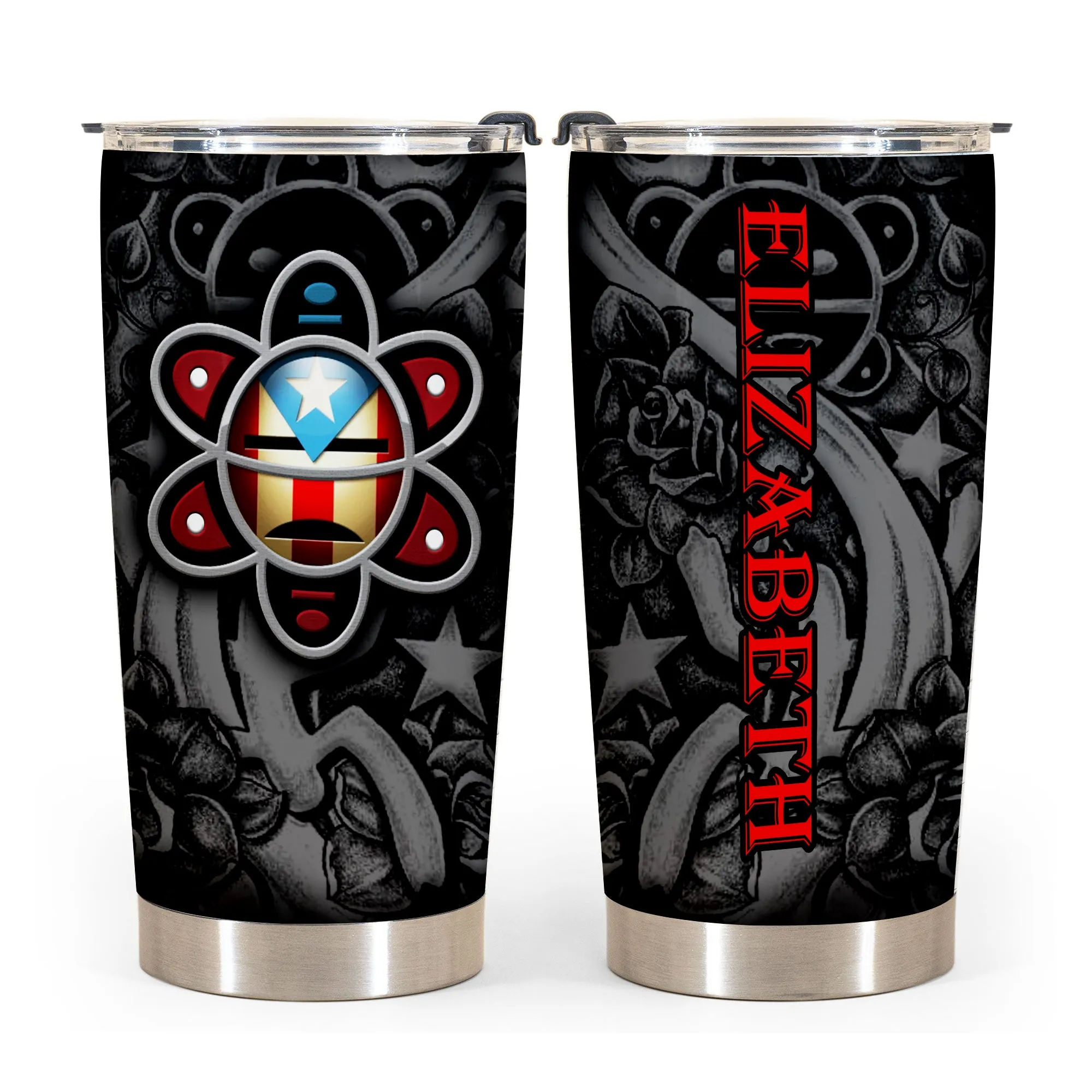 Puerto Rico Symbols Personalized Cup Stainless Steel Insulated Tumbler