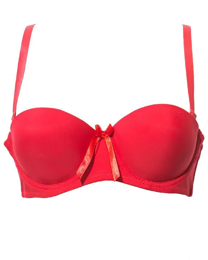 Push Up Red Bridal Bra - Single Padded Underwired Bra