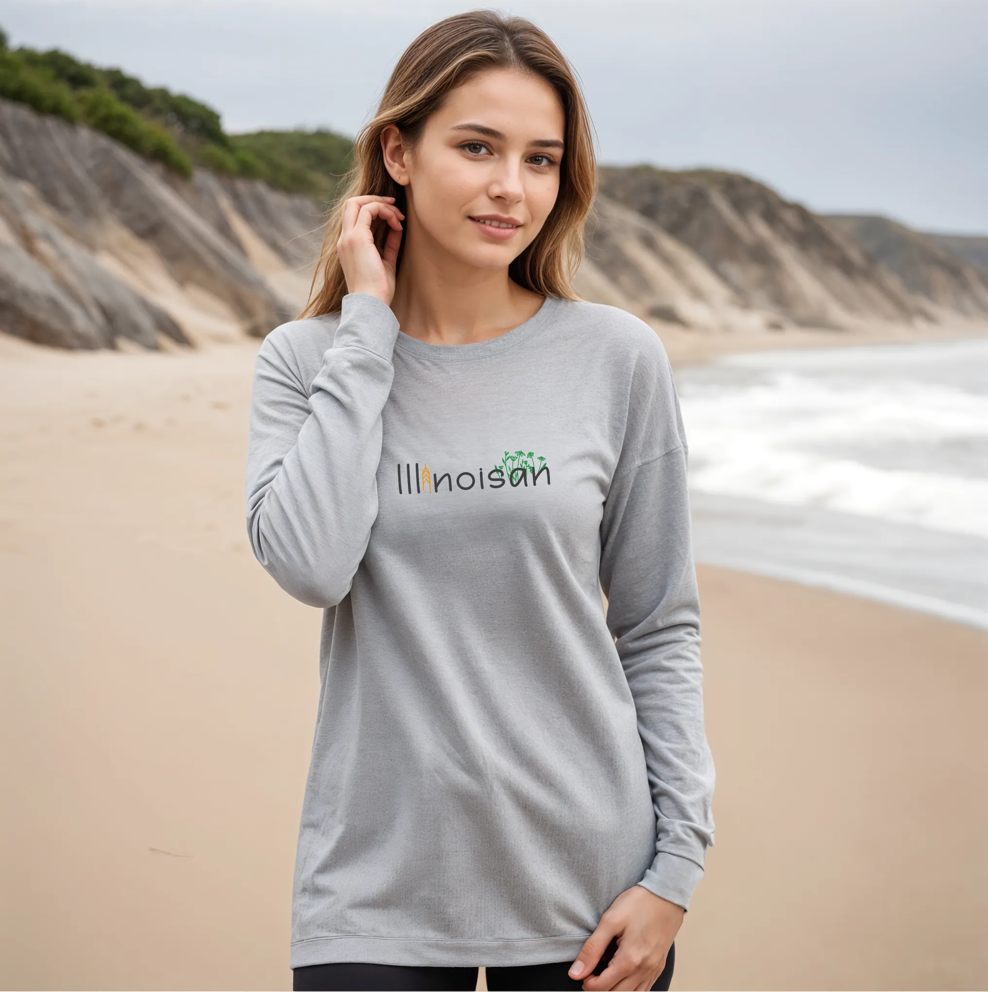 "Illinoisan" Relaxed Fit Long Sleeve Unisex T-Shirt