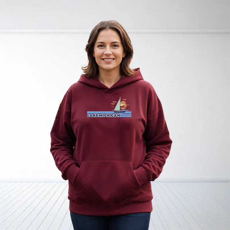 "Lake Michigan" Relaxed Fit Classic Unisex Hoodie