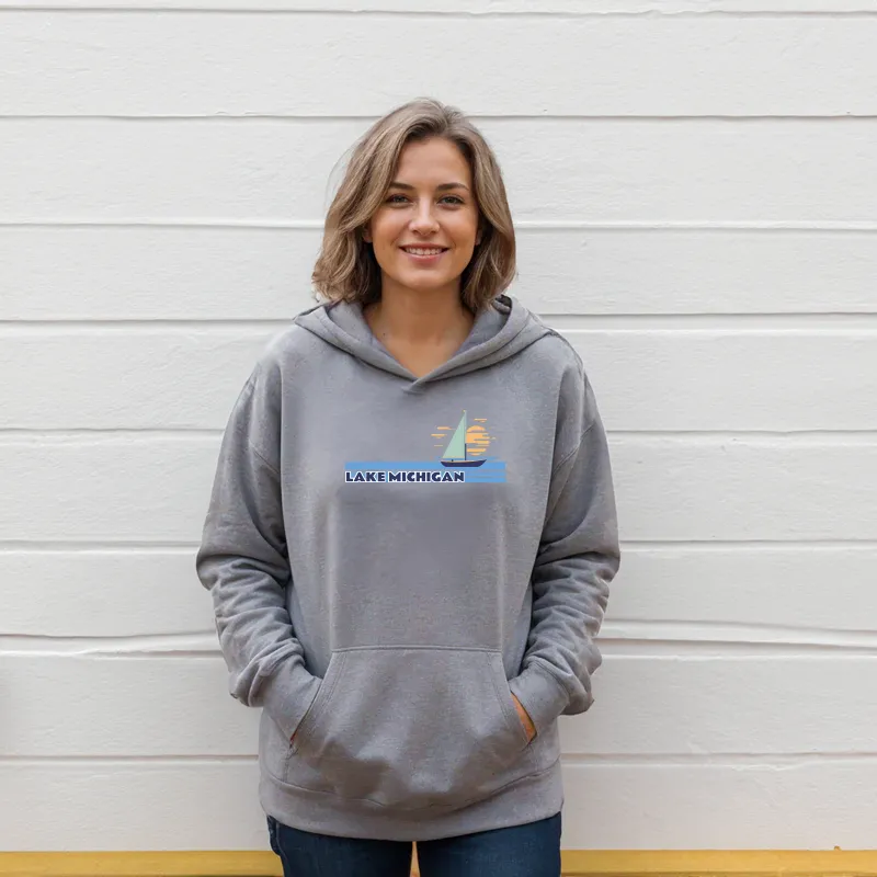 "Lake Michigan" Relaxed Fit Classic Unisex Hoodie
