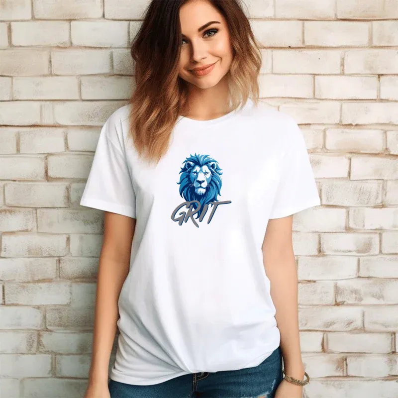 "Lion Grit" Relaxed Fit Crew Unisex T-Shirt