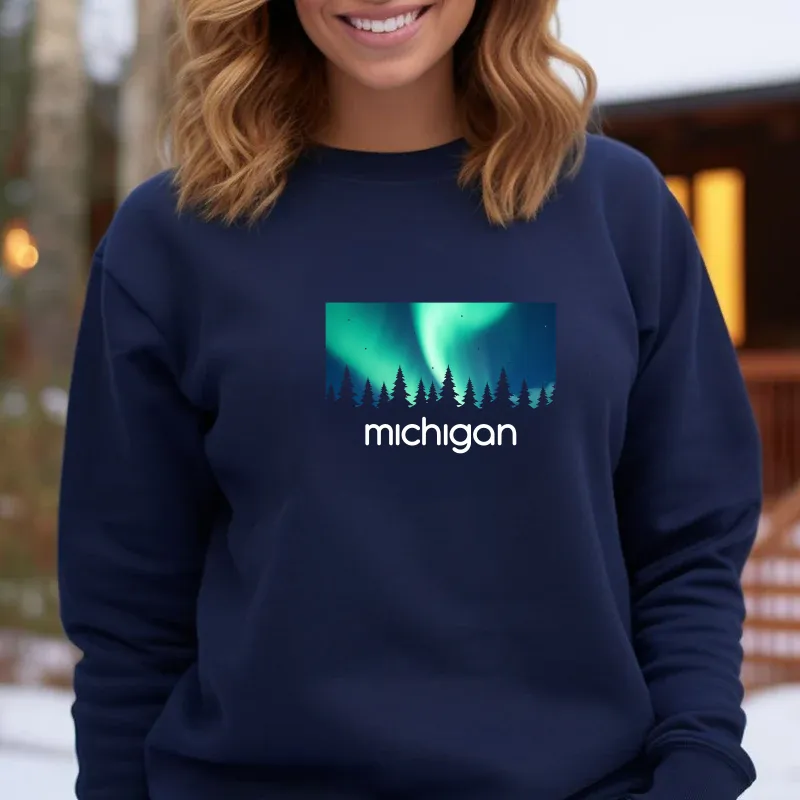 "Northern Sky" Relaxed Fit Classic Crew Unisex Sweatshirt