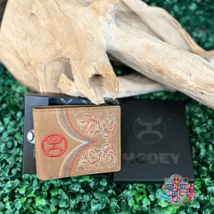 "RANGER" TAN W/EMBROIDERED ACCENTS BIFOLD HOOEY WALLET