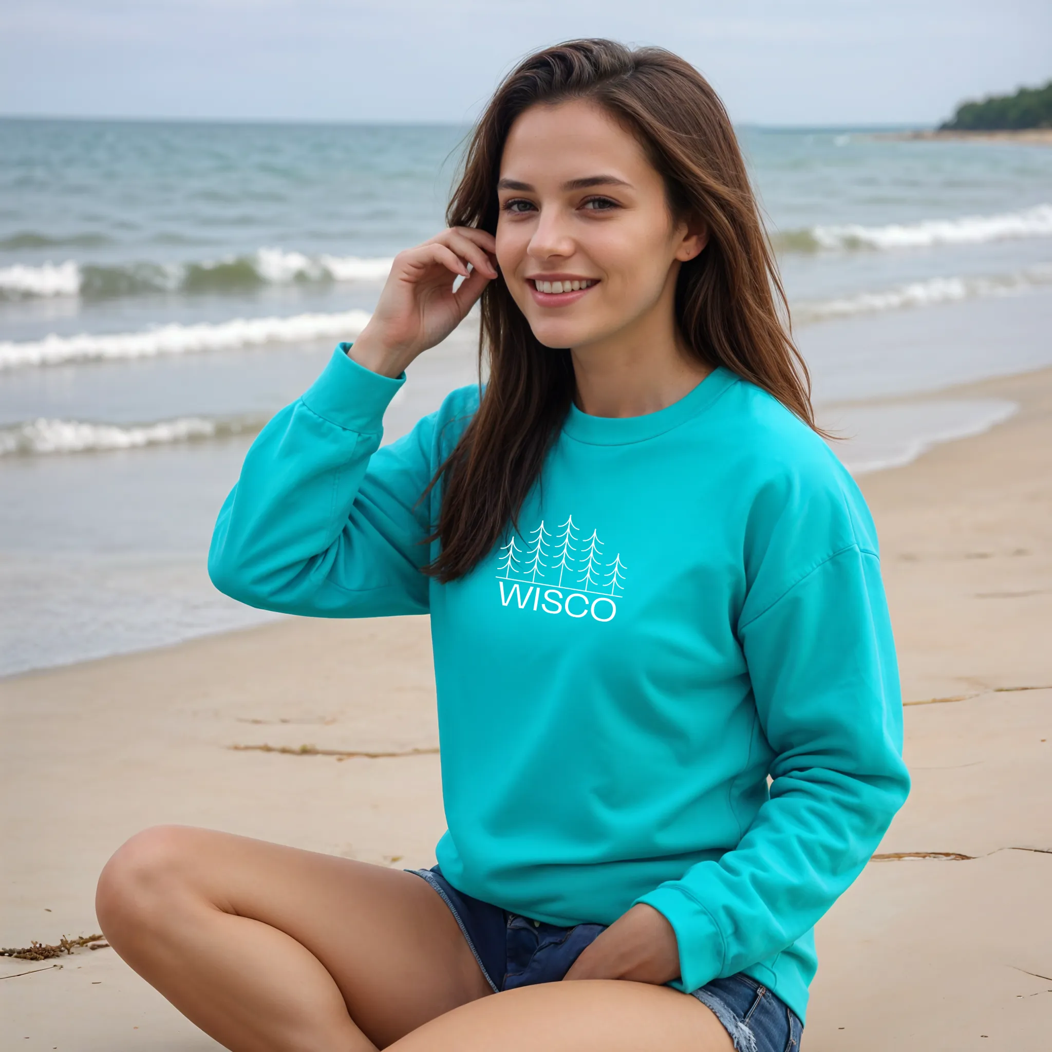 "Wisco" Relaxed Fit Classic Crew Unisex Sweatshirt