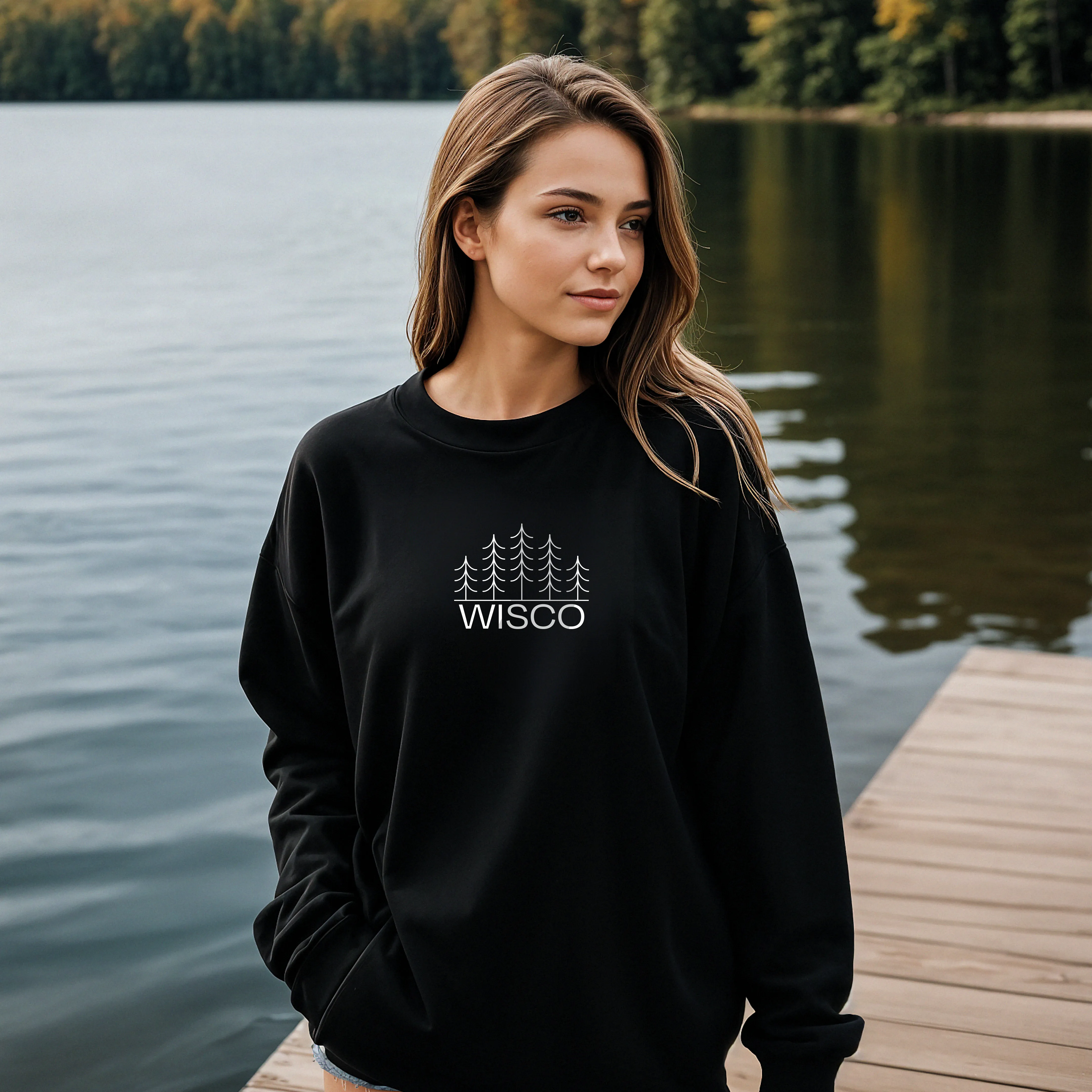 "Wisco" Relaxed Fit Classic Crew Unisex Sweatshirt