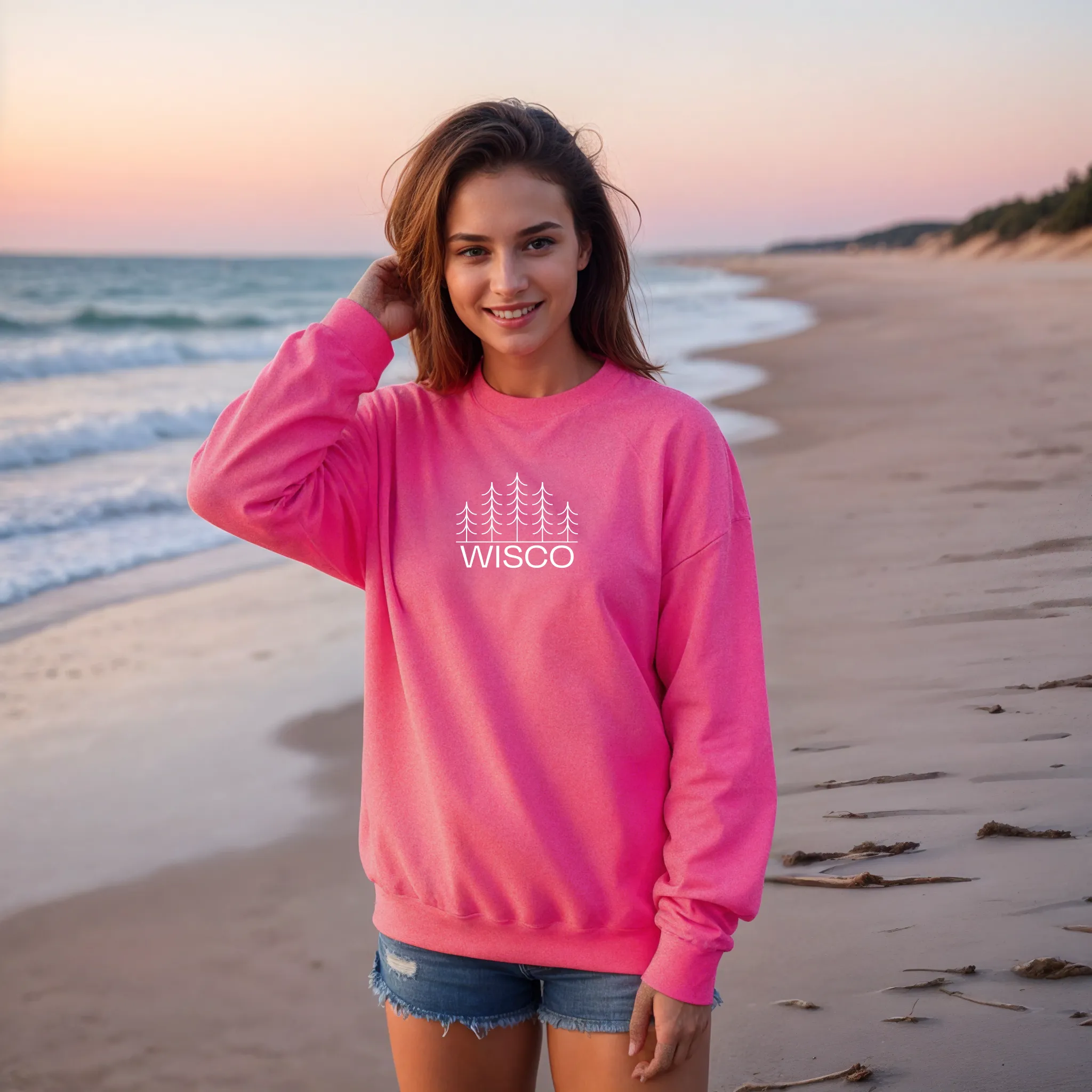 "Wisco" Relaxed Fit Classic Crew Unisex Sweatshirt