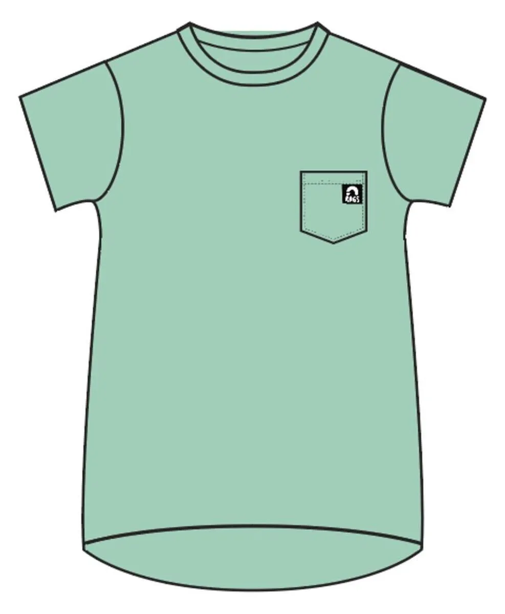 RAGS Essentials Short Sleeve Chest Pocket Rounded Kids Tee - Cabbage