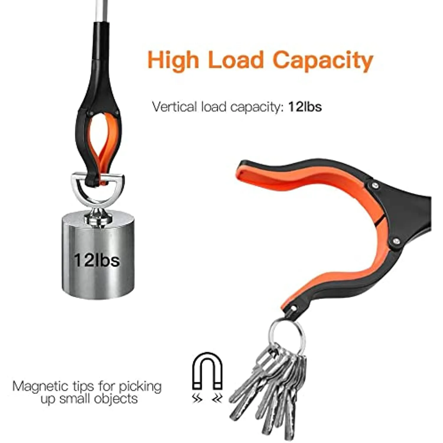 Reacher Grabber Tool, 0°-180° Angled Arm, 90° Rotating Head | RG01 3Pcs