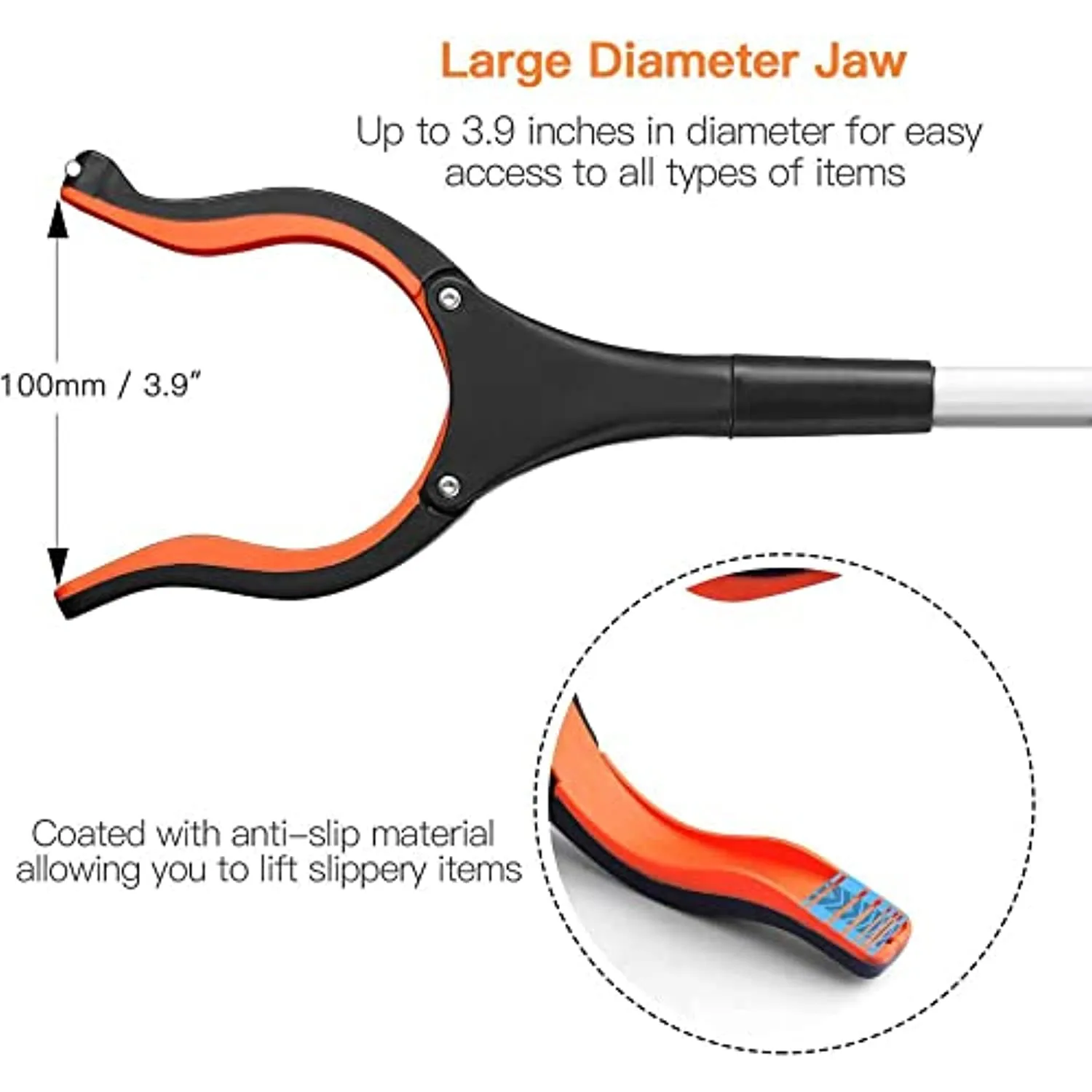 Reacher Grabber Tool, 0°-180° Angled Arm, 90° Rotating Head | RG01 3Pcs